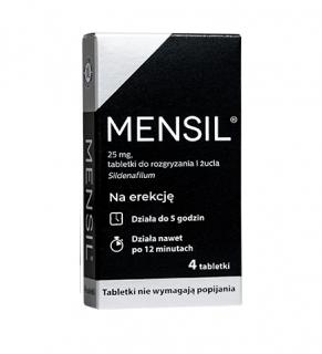 MENSIL, 25 mg, 4 tabletki do rozgryzania i żucia