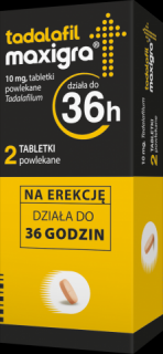 Tadalafil Maxigra 10 mg, 2 tabletki