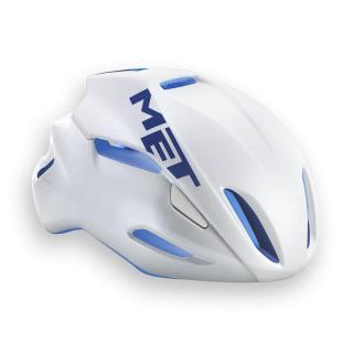 Kask rowerowy MET Manta White Blue logo - 59 - 62