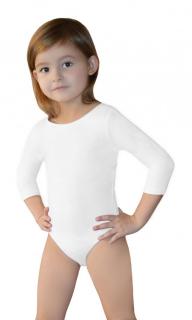 Bodysuit girls ¾ sleeve leotard WHITE