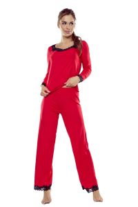 Piżama Arleta czerwono-czarna