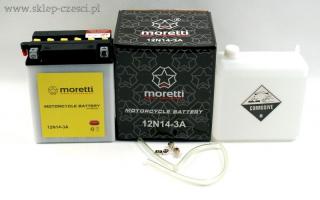 Akumulator kwasowo-ołowiowy 12N14-3A Moretti  Akumulator kwasowo-ołowiowy 12N14-3A Moretti