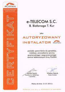Montaż , serwis, programowanie central telefonicznych Platan Dystrybutor i autoryzowany serwis firmy Platan