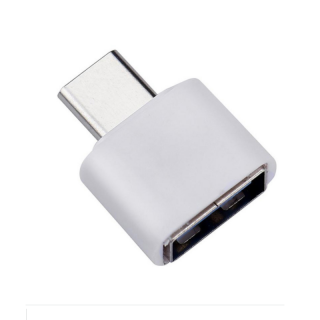 Adapter | Przejściówka - USB na USB typ C - biała OTG