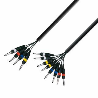 Kabel Multicore 4 x jack stereo 6,3 mm – 8 x jack mono 6,3 mm, 5 m, K3 L8 VP 0500