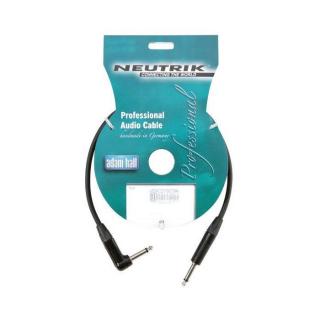 KI9RP2BLK, Kabel sygnałowy 1 x 0,22 mm², Neutrik, jack mono 6,3mm / jack mono kątowy, 9m