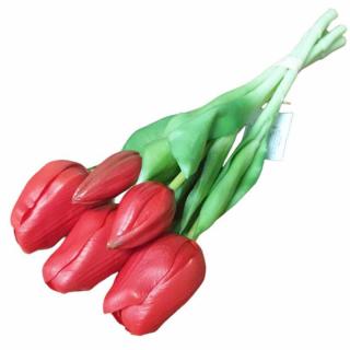 Bukiet Tulipan gumowy czerwony 5szt