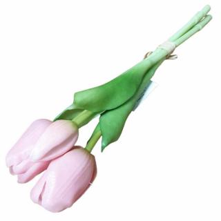 Bukiet Tulipan gumowy pudrowy róż 3szt