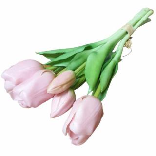 Bukiet Tulipan gumowy pudrowy róż 5szt