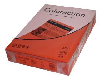 PAPIER  COLORACTION czerwony/London, Papier do kopiowania, bezdrzewny ECF, 80g/m2, 210mm x 297mm, A4, LG, ryza 500 ark.