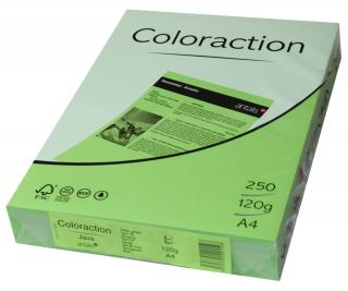 PAPIER  COLORACTION kiwi/Java, Papier do kopiowania, bezdrzewny ECF, 160g/m2, 210mm x 297mm, A4, LG, ryza 250 ark.