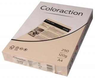 PAPIER COLORACTION łososiowy/Savana, Papier do kopiowania, bezdrzewny ECF, 160g/m2, 210mm x 297mm, A4, LG, ryza 250 ark