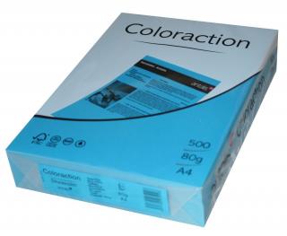 PAPIER  COLORACTION niebieski intensywny/Stockholm, Papier do kopiowania, bezdrzewny ECF, 80g/m2, 210mm x 297mm, A4, LG, ryza 500 ark.