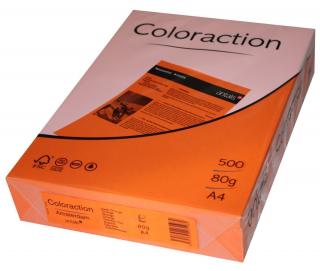 PAPIER  COLORACTION pomarańczowy jasny/Amsterdam, Papier do kopiowania, bezdrzewny ECF, 80g/m2, 210mm x 297mm, A4, LG, ryza 500 ark.,