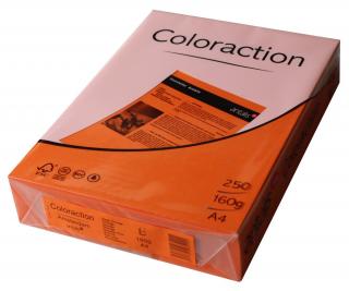 PAPIER  COLORACTION pomarańczowy, Papier do kopiowania, bezdrzewny ECF, 160g/m2, 210mm x 297mm, A4, LG, ryza 250 ark.