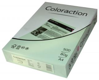 PAPIER COLORACTION zielony pastel/Forest, Papier do kopiowania, bezdrzewny ECF, 80g/m2, 210mm x 297mm, A4, LG, ryza 500 ark.