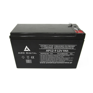Akumulator VRLA AGM Bezobsługowy AP12-9 (U:12V; I:9Ah)