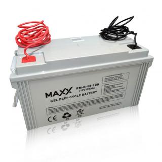 Akumulator żelowy MAXX 12-FM-C-120 120Ah 12V Z PRZEWODAMI 6MM2 dł 2,5m