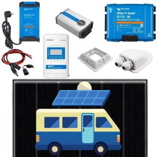 DUŻY ZESTAW ZASILANIA SOLARNEGO NA KAMPER / PRZYCZEPĘ PANEL + REGULATOR + PRZETWORNICA