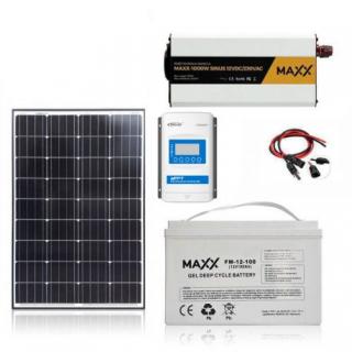 Zestaw Fotowoltaiczny 160W Maxx z Przetwornicą IP1500W i Akumulatorem 100Ah