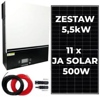 Zestaw Off-Grid 5,5kW - 11x moduł JA SOLAR 500W + Inwerter ESB-15kW-48