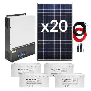 Zestaw Off-Grid 7,5 kW - 20x Panel PV Mono 385W JA SOLAR + Inwerter ESB-15kW-48 + 4x Aku 200Ah+ Akcesoria