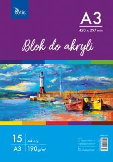 BLOK DO AKRYLI TETIS A3, 190 g/m2, 15 ARK.