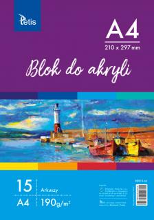 BLOK DO AKRYLI TETIS A4, 190 g/m2, 15 ARK.