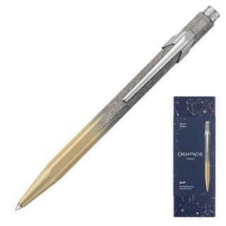 Długopis 849 Caran d'Ache Cosmic Blue, złoty w pudełku