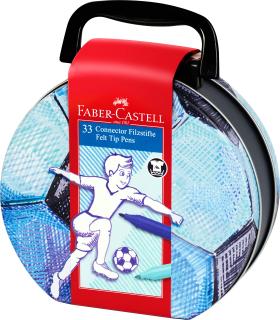 FLAMASTRY CONNECTOR FABER-CASTELL, 33 KOLORY W WALIZCE FOOTBALL