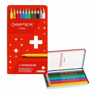 Kredki akwarelowe Swisscolor Caran d'Ache, 12 kolorów