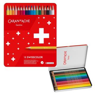 Kredki akwarelowe Swisscolor Caran d'Ache, 18 kolorów