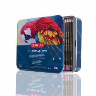 Kredki Chromaflow Derwent, 72 szt. w pudełku metalowym