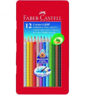 KREDKI GRIP 2001 12 KOL. OPAKOWANIE METALOWE FABER CASTELL