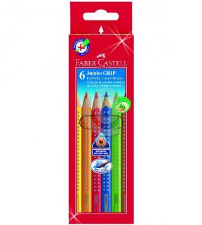 KREDKI OŁÓWKOWE JUMBO GRIP 6 KOLORÓW W OPAKOWANIU KARTONOWYM FABER-CASTELL