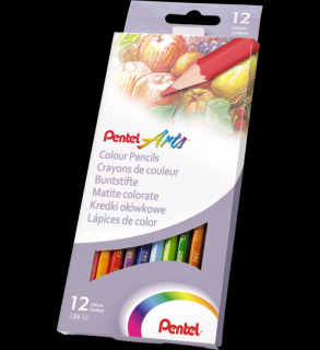 Kredki ołówkowe Pentel, 12 kolorów