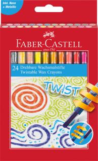 KREDKI WOSKOWE WYKRĘCANE FABER-CASTELL, 24 KOLORY