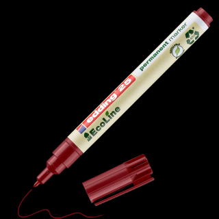 MARKER PERMANENTNY E-25 EDDING ECOLINE, 1MM, CZERWONY