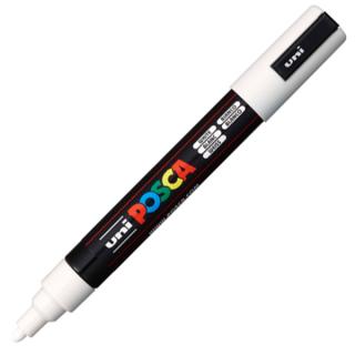 Marker uni POSCA PC-5M z okrągłą średnią końcówką, biały