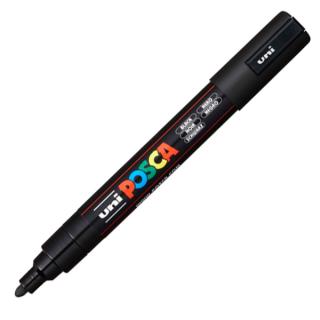 Marker uni POSCA PC-5M z okrągłą, średnią końcówką, czarny