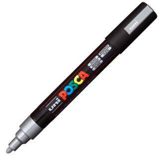 Marker uni POSCA PC-5M z okrągłą średnią końcówką, srebrny