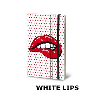 Notatnik Stifflex POP White Lips, rozmiar M: 13x21 cm, 192 strony