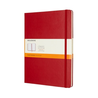 NOTES MOLESKINE CLASSIC XL (19X25 CM) W LINIE, TWARDA OPRAWA, 192 STRONY, CZERWONY