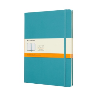 NOTES MOLESKINE CLASSIC XL (19X25 CM) W LINIE, TWARDA OPRAWA, REEF BLUE, 192 STRONY, TURKUSOWY