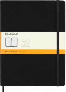 NOTES MOLESKINE CLASSIC XL (19X25CM) W LINIE, TWARDA OPRAWA, 192 STRONY, CZARNY