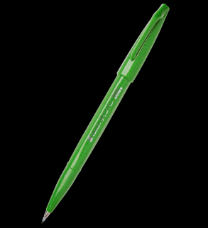 Pisak pędzelkowy do kaligrafii i liternictwa Pentel, zielony