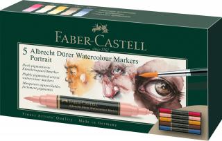 PISAKI AKWARELOWE DWUSTRONNE ALBRECHT DURER FABER-CASTELL, 5 KOLORÓW - ZESTAW PORTRETY