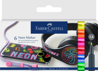 PISAKI KREATYWNE NEONOWE FABER-CASTELL, 6 KOLORÓW