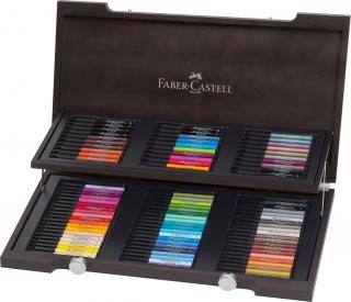 PISAKI PITT ARTIST PEN FABER-CASTELL, 90 KOLORÓW W ELEGANCKIEJ DREWNIANEJ KASECIE