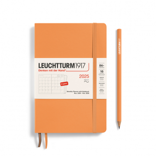 PLANER MIESIĘCZNY Z NOTATNIKIEM LEUCHTTURM1917 W MIĘKKIEJ OPRAWIE 2025 PAPERBACK (B6+) APRICOT (MORELOWY)